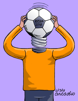 THE WORLD CUP STARTS/INICIA EL MUNDIAL by Arcadio Esquivel