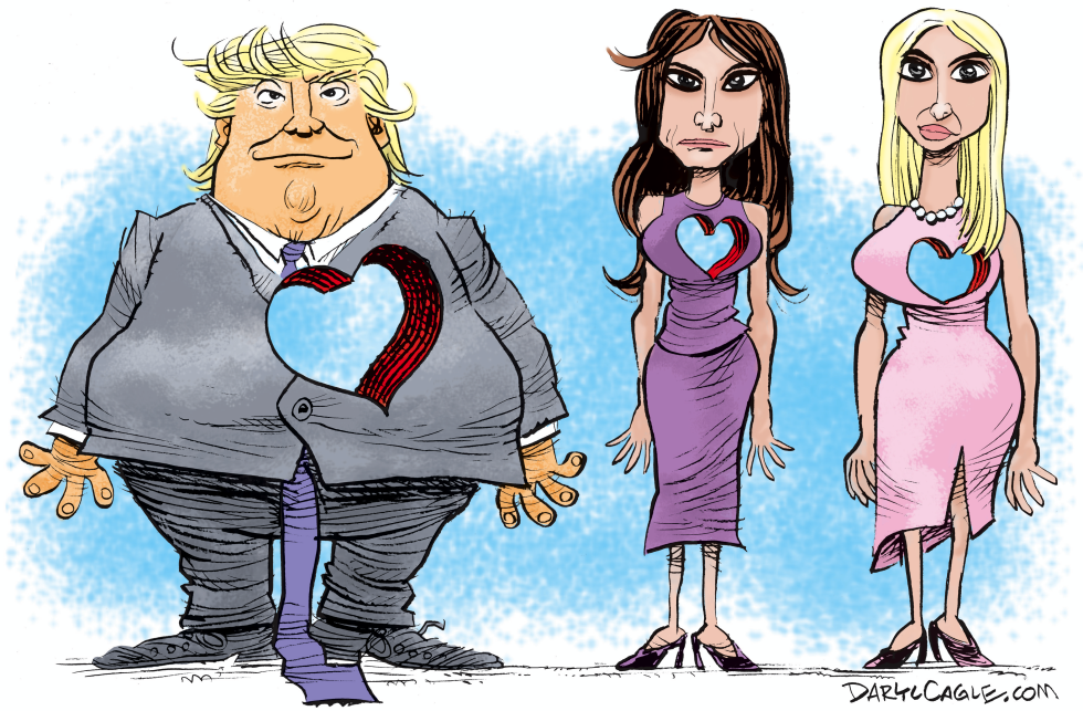  HEARTLESS DONALD MELANIA AND IVANKA  by Daryl Cagle