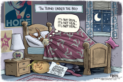 TRUMP UNDER BED by Rick McKee