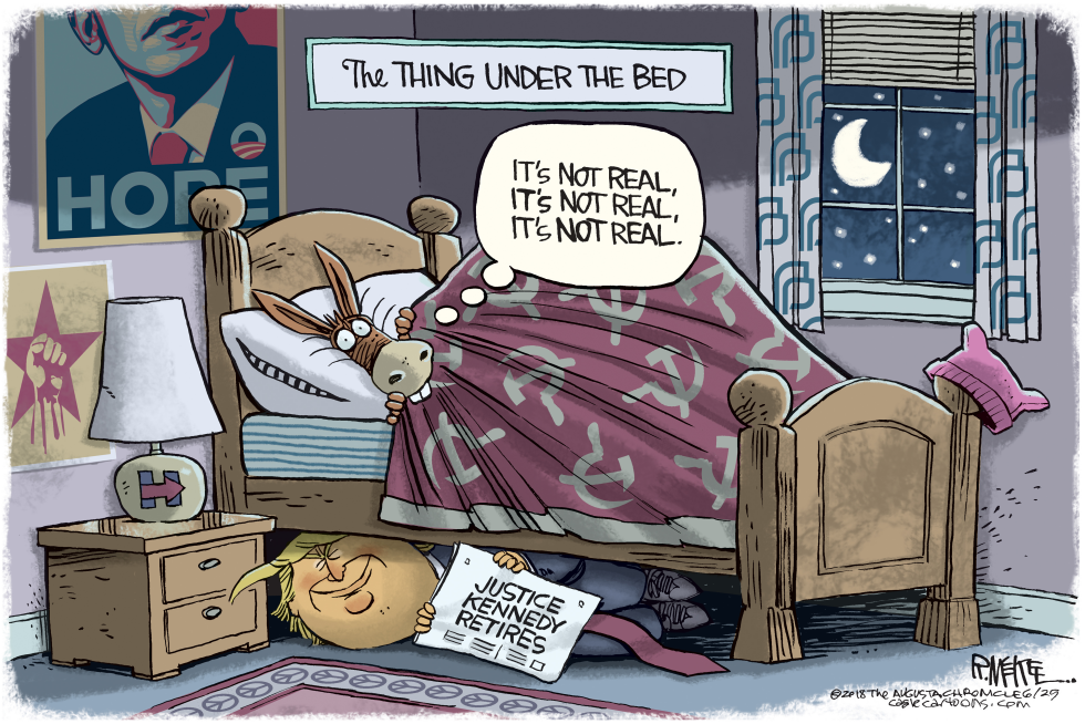  TRUMP UNDER BED by Rick McKee