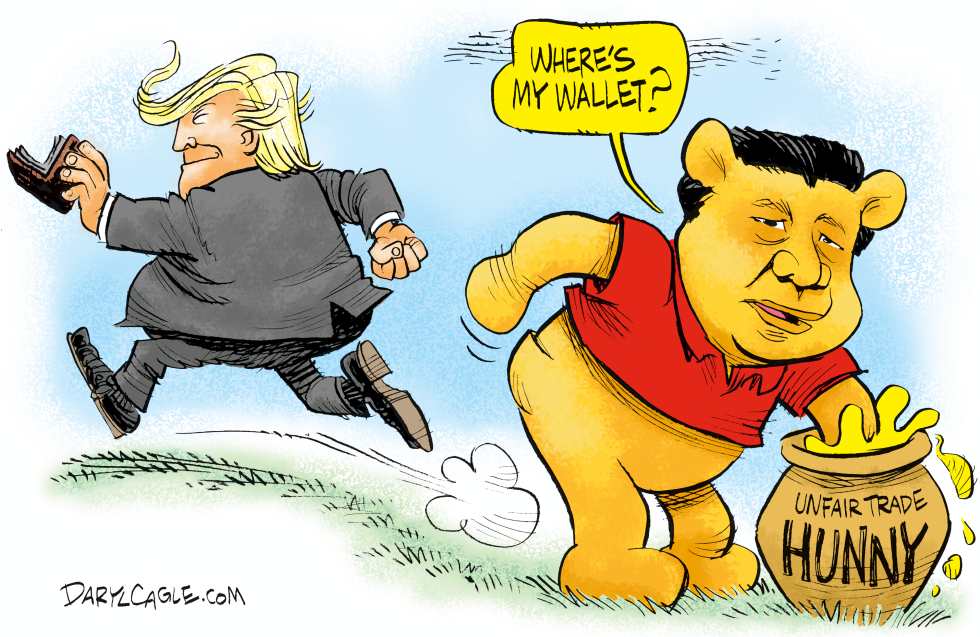  TRUMP AND WINNIE THE XI AND TARIFFS by Daryl Cagle