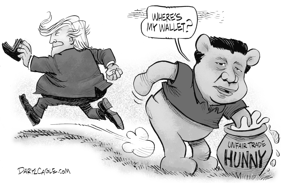  TRUMP AND WINNIE THE XI AND TARIFFS by Daryl Cagle