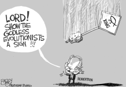 GOD GIVES ROBERTSON A SIGN by Pat Bagley