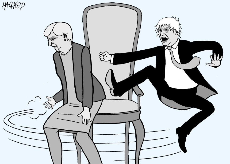  THERESA MAY, BORIS JOHNSON by Rainer Hachfeld