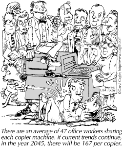 TRUE BUSINESS SHARE THE COPIER MACHINE by Daryl Cagle