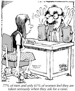 TRUE BUSINESS WOMEN ASKING FOR A RAISE by Daryl Cagle