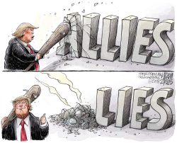 BASHING OUR ALLIES by Adam Zyglis