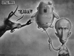 PUTIN TRUMP DEMS BALLOON by Sean Delonas