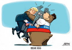 REPUBLICANS CAUGHT IN MIDDLE OF TRUMP RUSSIAN BEAR HUG by RJ Matson