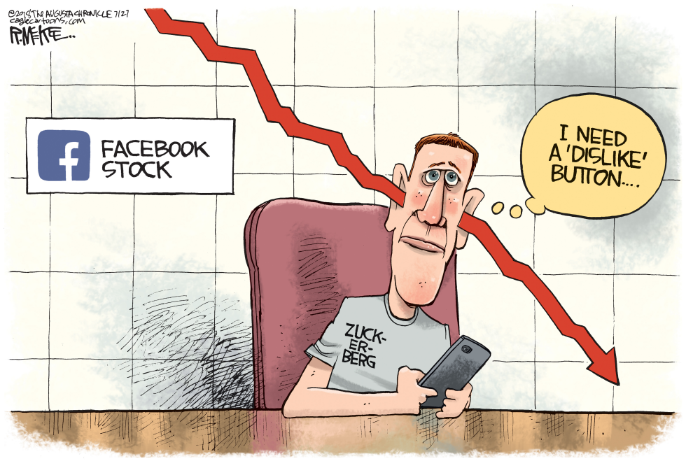  FACEBOOK STOCK DROPS by Rick McKee