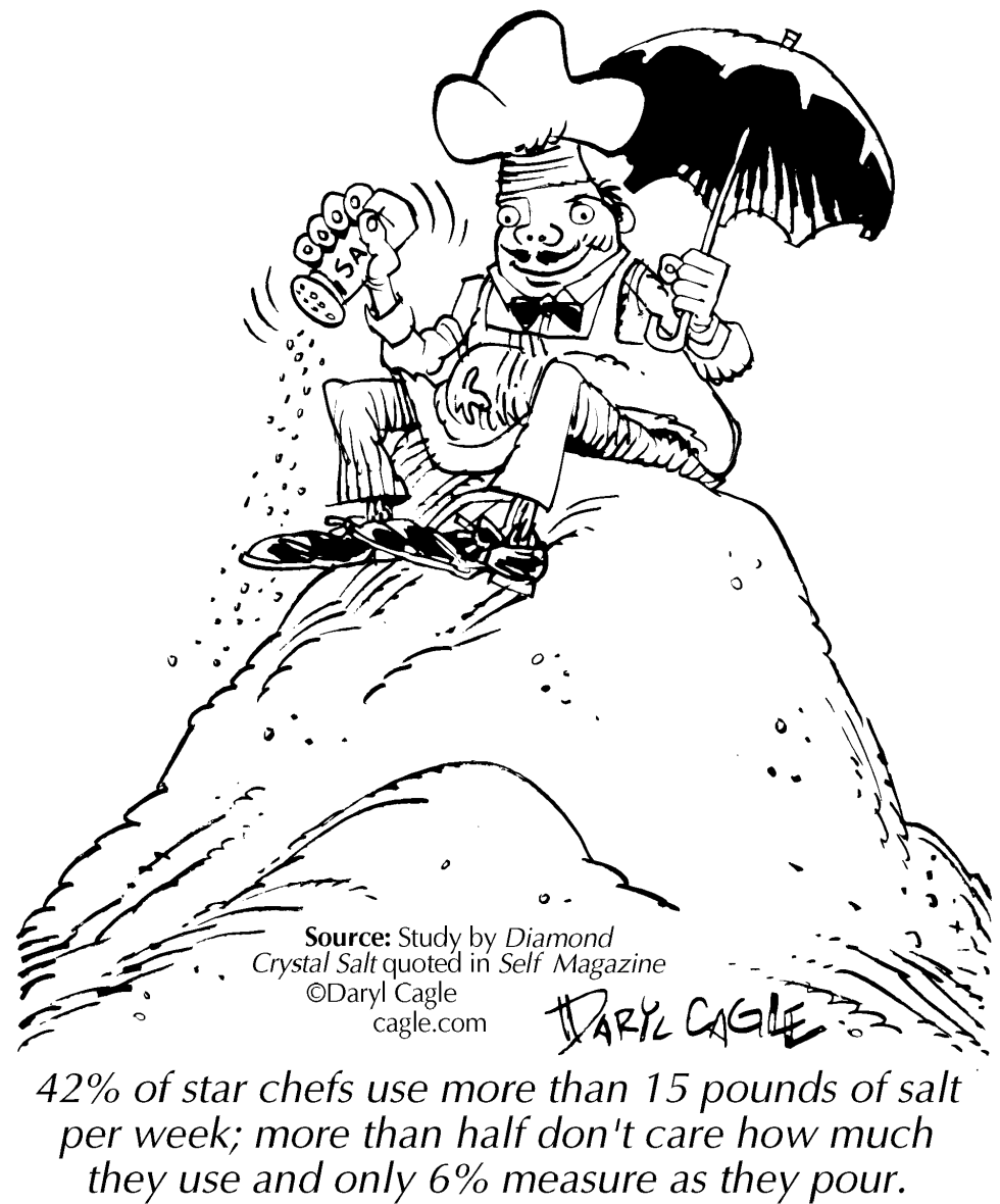  TRUE CHEFS USE TOO MUCH SALT by Daryl Cagle