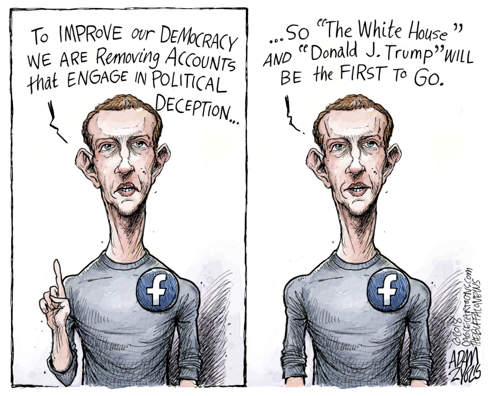  FACEBOOK PURGE by Adam Zyglis