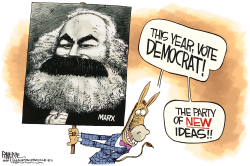 DEMOCRATS GO LEFT by Rick McKee