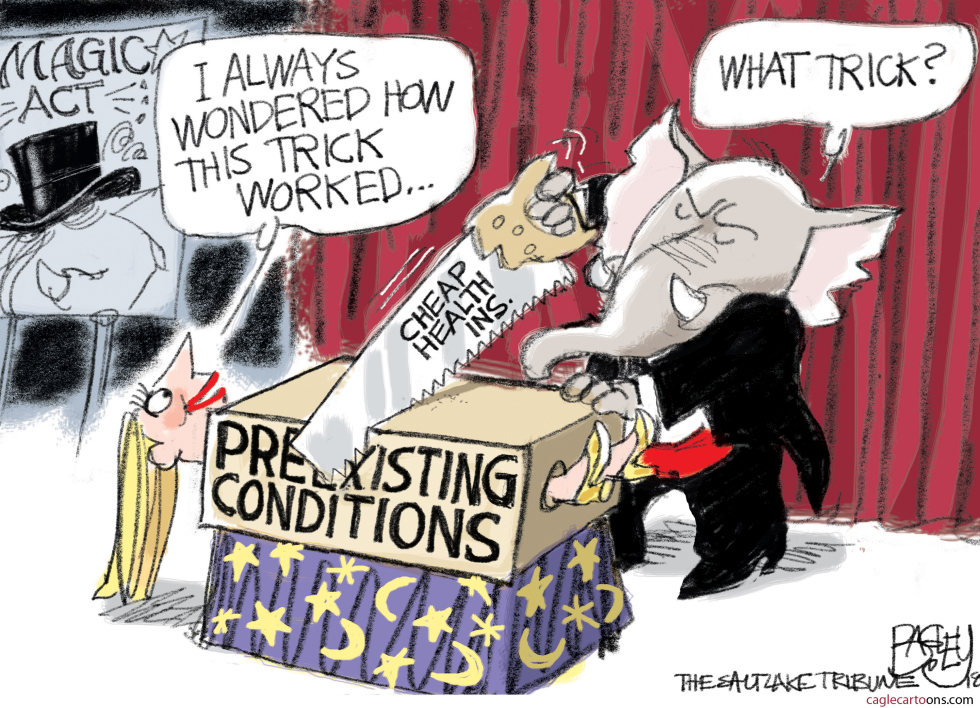  CHEAP INSURANCE TRICK by Pat Bagley