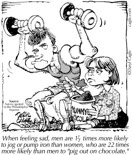 TRUE - SADLY BINGE AND EXERCISE by Daryl Cagle