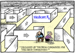 DRUG COMPANIES TORTURE SENIORS by Bob Englehart