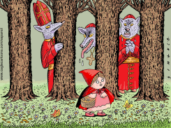 RED RIDING HOOD AND THE WOLVES  by Osmani Simanca