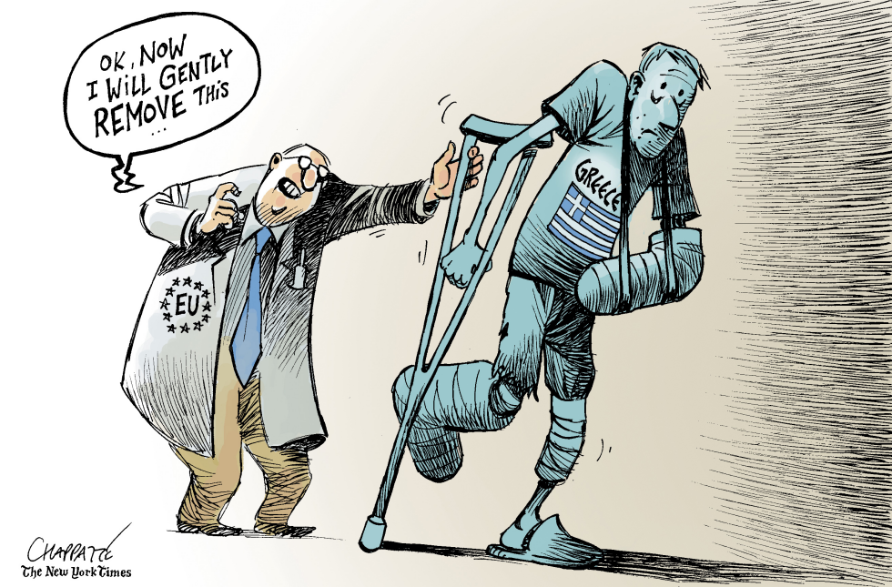  GREECE EMERGES FROM BAILOUT by Patrick Chappatte