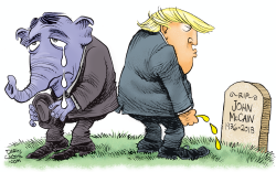 GOP AND TRUMP ON JOHN MCCAIN by Daryl Cagle