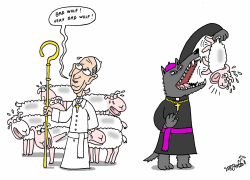 POPE AND VERY BAD WOLF PRIEST by Stephane Peray