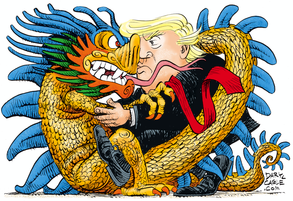  TRUMP DANCES WITH CHINA by Daryl Cagle