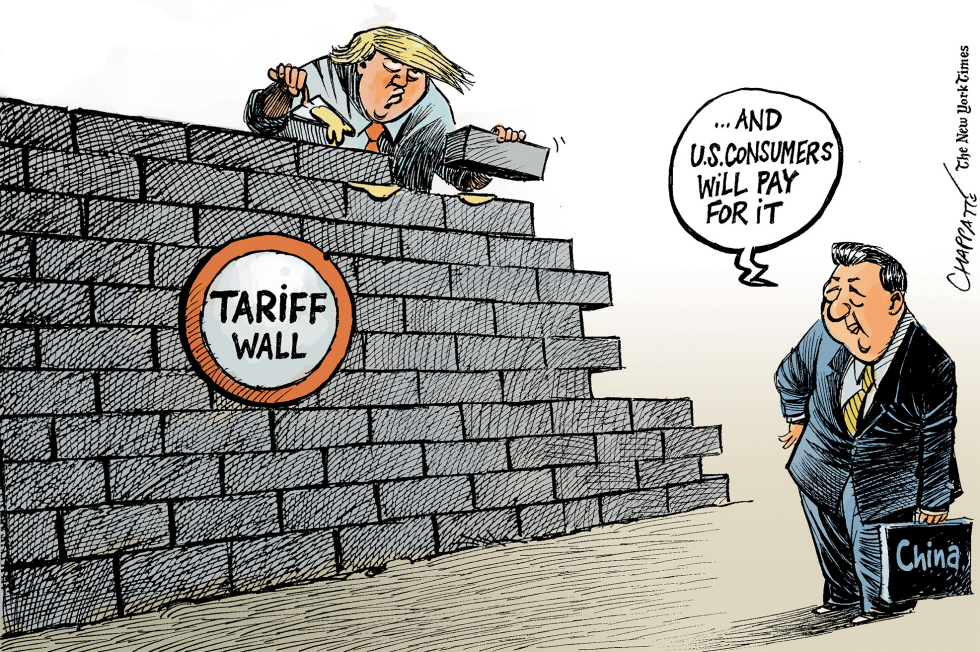  TRUMP CHINA TARIFF WAR by Patrick Chappatte