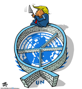 TRUMP UN WALLS by Emad Hajjaj