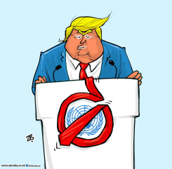 TRUMP UN SPEECH by Emad Hajjaj