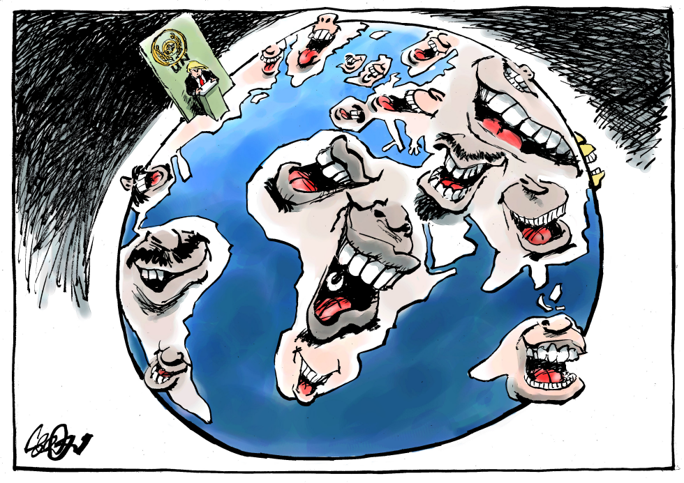  UN LAUGHS AT TRUMP by Jos Collignon