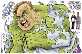 LINDSEY GRAHAM HULK by Rick McKee