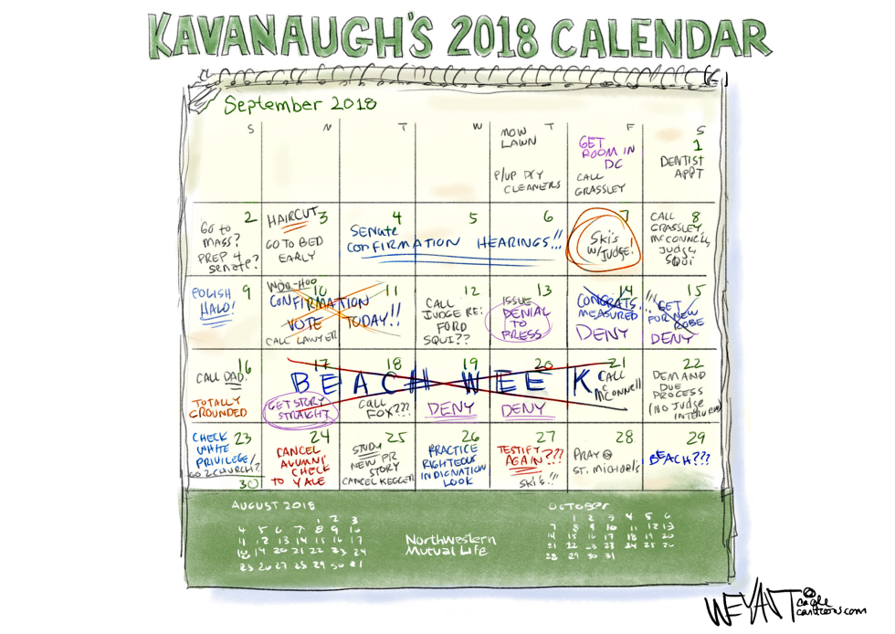  KAVANAUGH 2018 CALENDAR by Christopher Weyant