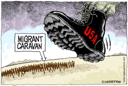 MIGRANT CARAVAN CRUSHING by Wolverton