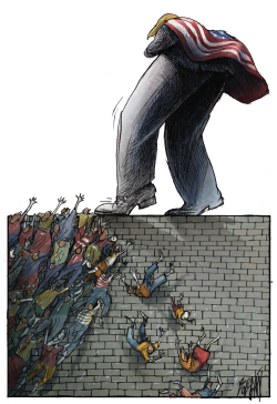 TRUMP AND HIS WALL by Angel Boligan