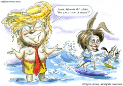 TRUMP AND PELOSI - SURF'S UP  by Taylor Jones