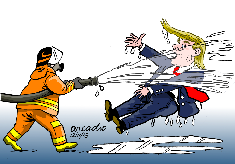  FIREMEN AND TRUMP by Arcadio Esquivel