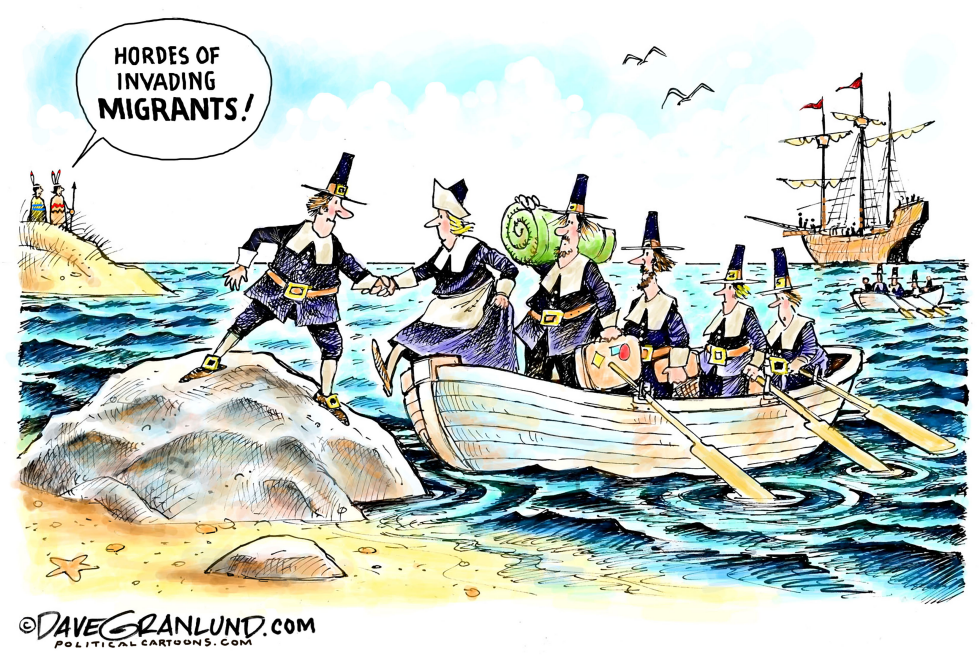  INVADING MIGRANTS 1620 by Dave Granlund