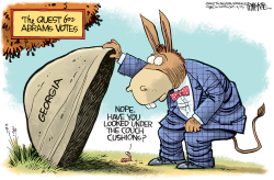 GEORGIA ABRAMS VOTES UNDER ROCK by Rick McKee