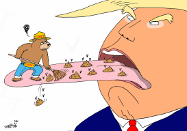 RAKING THE TONGUE OF TRUMP by Stephane Peray