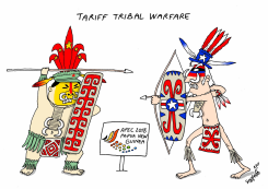 TARIFF TRIBAL WARFARE BETWEEN US AND CHINA by Stephane Peray