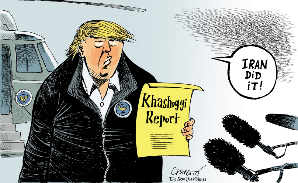  TRUMP’S CONCLUSION ON KHASHOGGI by Patrick Chappatte