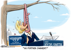 CINDY HYDE SMITH IS TONGUE TIED UP ON ELECTION DAY by RJ Matson