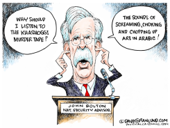 BOLTON AND KHASHOGGI MURDER TAPE by Dave Granlund