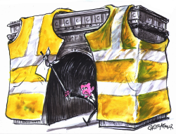 MACRON AND THE YELLOW VEST ARCH by Christo Komarnitski