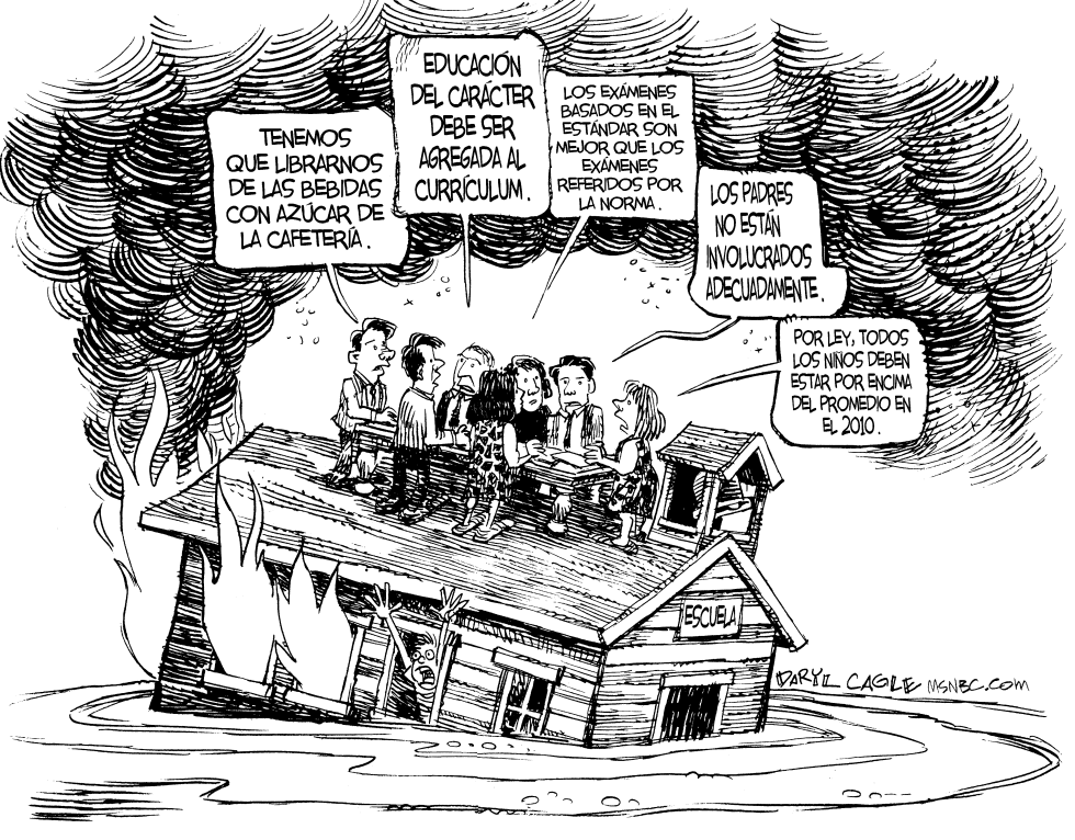  ESCUELA HUNDIENDOSE by Daryl Cagle