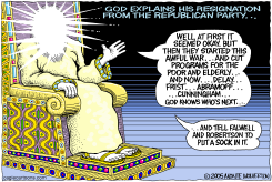 GOD QUITS REPUBLICAN PARTY by Wolverton