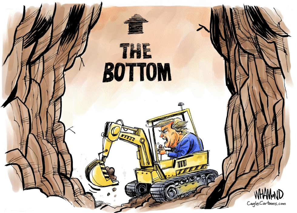  TRUMP RACE TO THE BOTTOM by Dave Whamond