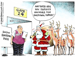 AIRLINES AND SERVICE ANIMALS by Dave Granlund