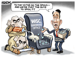 SCOTT WALKER LEAVES HIS CHAIR by Steve Sack