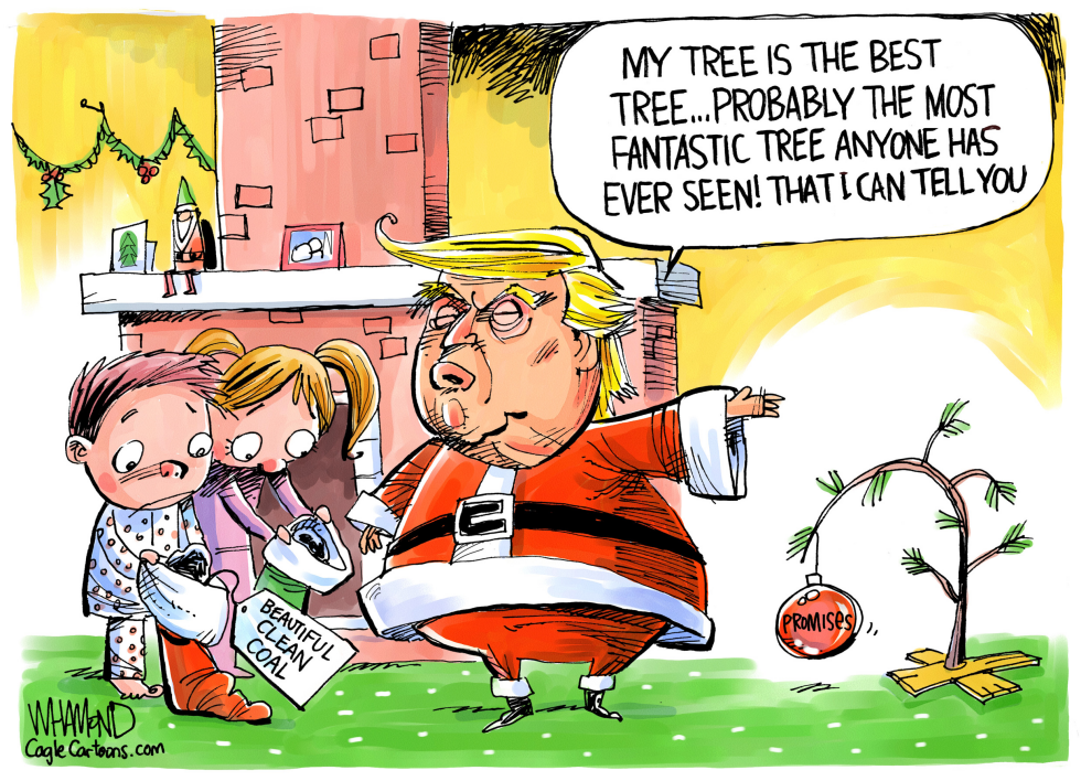  TRUMP AND THE CHARLIE BROWN CHRISTMAS TREE by Dave Whamond