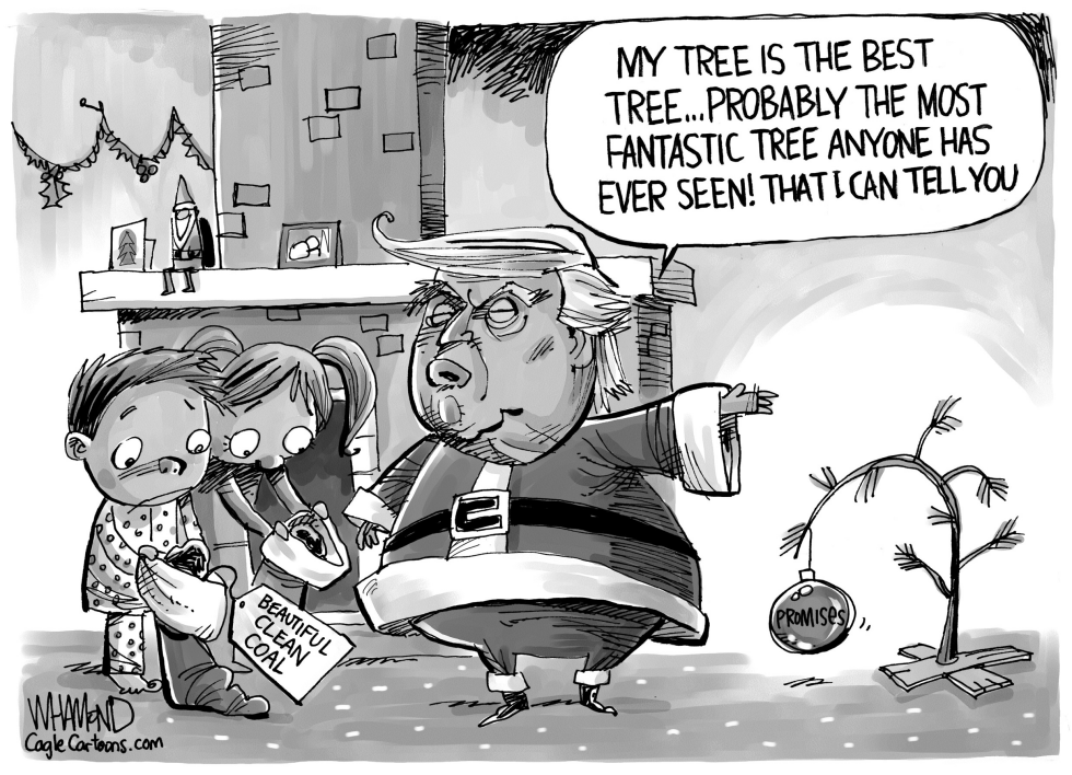  TRUMP AND THE CHARLIE BROWN CHRISTMAS TREE by Dave Whamond